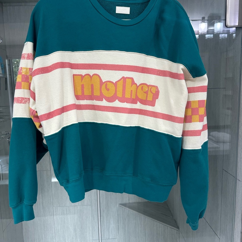 MOTHER Teal and Cream Sweatshirt